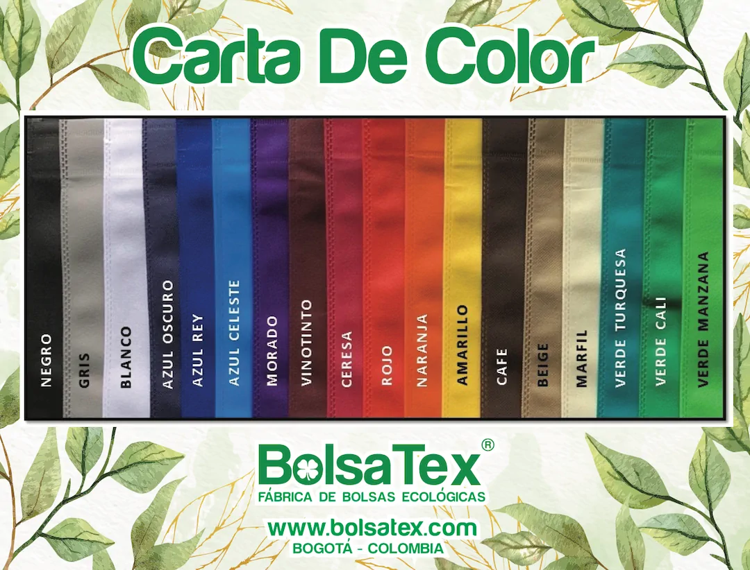 Colores disponibles de cambrel - Bolsatex Bogotá