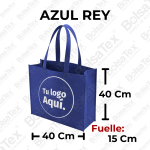 Bolsa ecológica de fuelle en cambrel personalizada color Azul Rey