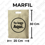 Bolsa troquel junior en cambrel personalizada color Marfil