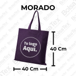 Bolsa de manija sellada en cambrel personalizada color morado