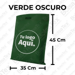Bolsa troquelada jumbo en cambrel personalizada color verde oscuro