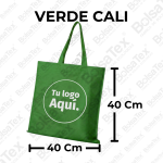 Bolsa de manija sellada en cambrel personalizada color verde cali