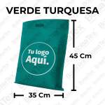 Bolsa troquelada jumbo en cambrel personalizada color verde turquesa