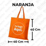 Bolsa de manija sellada en cambrel personalizada color naranja
