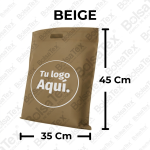 Bolsa troquelada jumbo en cambrel personalizada color beige
