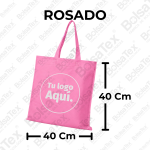 Bolsa de manija sellada en cambrel personalizada color rosado