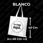 Bolsa de manija sellada en cambrel personalizada color blanco