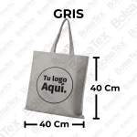 Bolsa de manija sellada en cambrel personalizada color gris