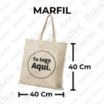 Bolsa de manija sellada en cambrel personalizada color marfil
