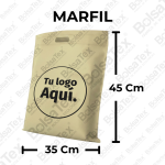 Bolsa troquelada jumbo en cambrel personalizada color marfil