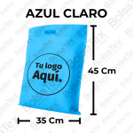 Bolsa troquelada jumbo en cambrel personalizada color azul claro