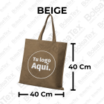 Bolsa de manija sellada en cambrel personalizada color beige
