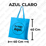 Bolsa de manija sellada en cambrel personalizada color azul claro