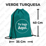 Tula deportiva en cambrel personalizada color verde turquesa