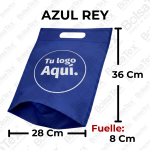 Bolsa troquelada medium con fuelle en cambrel personalizada color azul rey