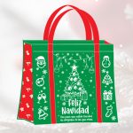 Bolsa Navideña con Manija Confeccionada y Fuelle Reforzado - Ideal para Anchetas y Regalos Grandes