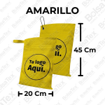 Bolsa ecológica para carro en tela cambrel color amarillo de 20 x 45 cm personalizable.