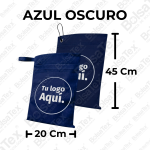 Bolsa ecológica para carro en tela cambrel azul oscuro de 20 x 45 cm personalizable.