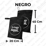 Bolsa ecológica para carro en tela cambrel color negro de 20 x 45 cm personalizable con logo empresarial.