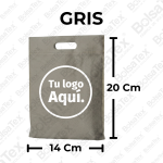 Bolsa troquel mini gris 14x20 cm personalizable | Bolsatex