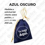 Bolsa con cierre de cordón en cambrel personalizada color azul oscuro