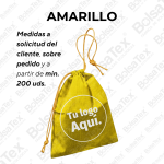 Bolsa con cierre de cordón en cambrel personalizada color amarillo