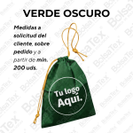 Bolsa con cierre de cordón en cambrel personalizada color verde oscuro