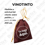 Bolsa con cierre de cordón en cambrel personalizada color vinotinto