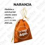 Bolsa con cierre de cordón en cambrel personalizada color naranja