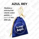 Bolsa con cierre de cordón en cambrel personalizada color azul rey